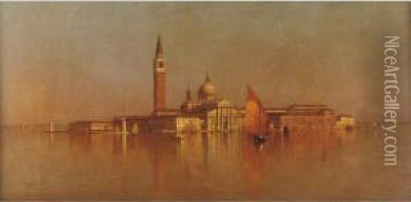 San Giorgio, Venice Oil Painting - Sanford Robinson Gifford