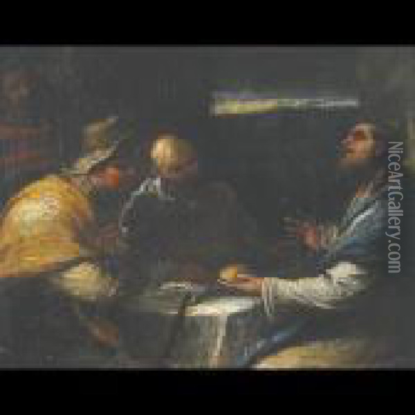 Supper At Emmaus Oil Painting - Luca Giordano