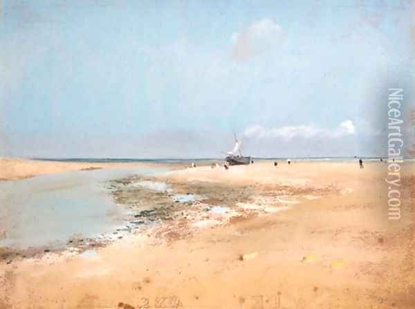 Plage mare basse (Embouchure de rivire) Oil Painting - Edgar Degas