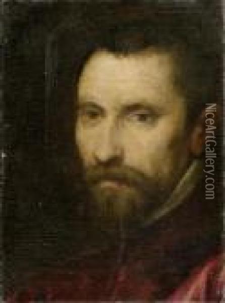 Portrait Of A Bearded Man Oil Painting - Acopo D'Antonio Negretti (see Palma Giovane)