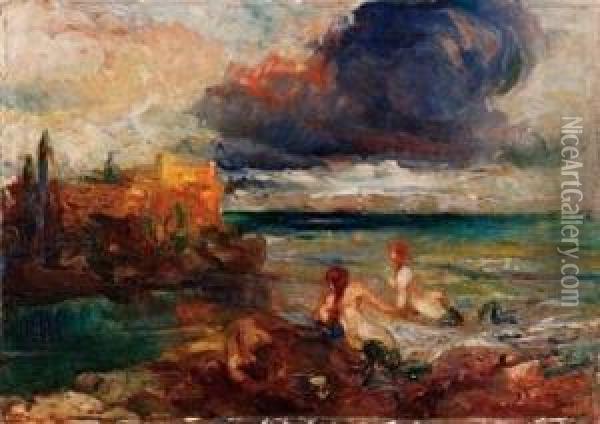 Le Sirene Oil Painting - Giuseppe Rivaroli