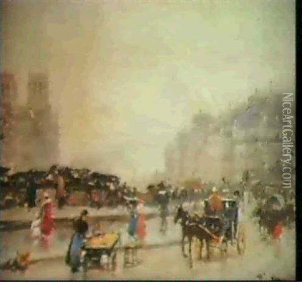 Quai Des Grands Augustins A Paris Oil Painting - Joaquin Miro