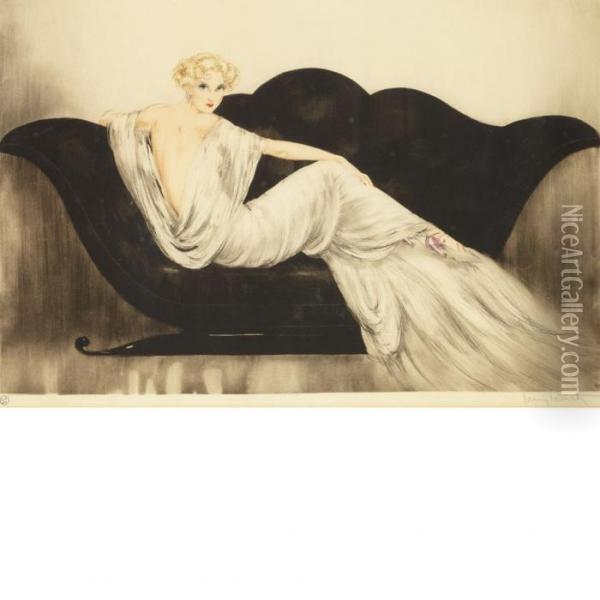The Sofa Oil Painting - Louis Icart