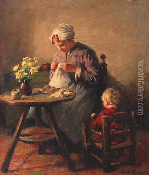 Busy hands Oil Painting - Lammert Van Der Tonge