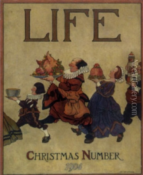 Life Magazine Cover, Christmas 1904 Oil Painting - Frederick Thompson Richards