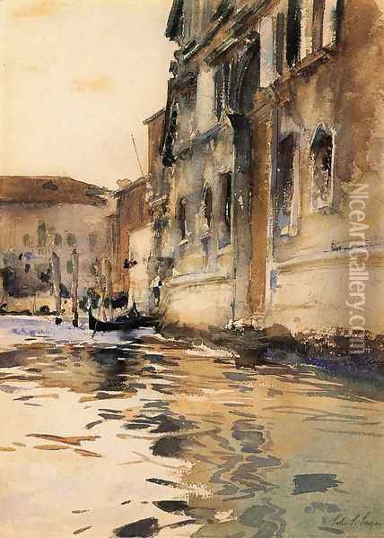 Venetian Canal, Palazzo Corner Oil Painting - John Singer Sargent