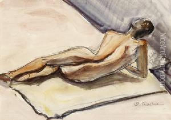 Jeune Femme Alanguie Oil Painting - Odilon Roche