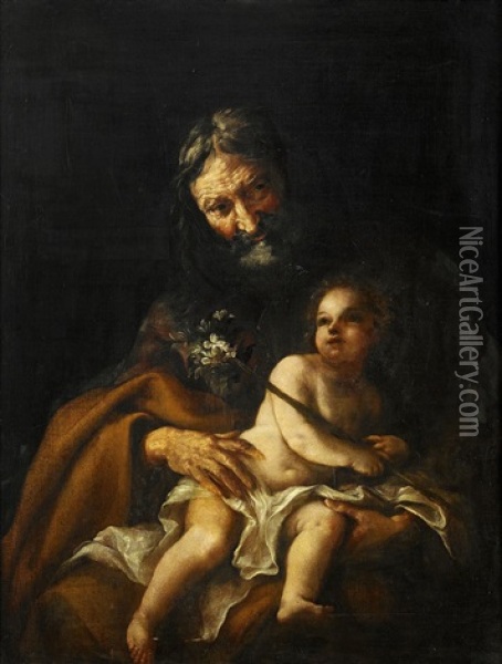John The Baptist Oil Painting - Giovanni Battista Beinaschi