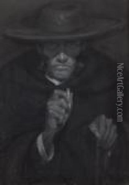 Ritratto In Monocromo Oil Painting - Hector Nava