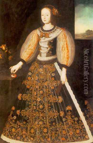 Grof Nadasdy Ferencne herceg Eszterhazy Anna Julianna kepmasa, 1656 Oil Painting - Benjamin Block