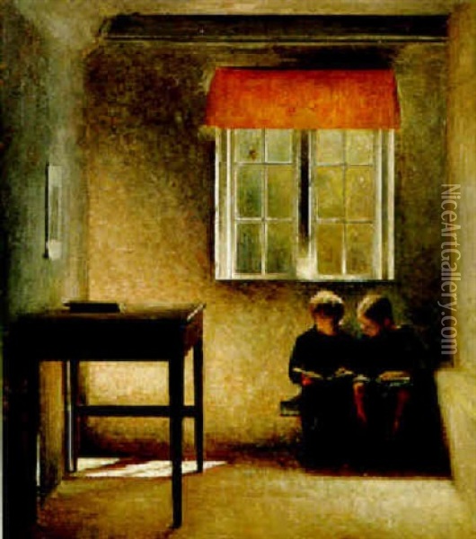 Interior Med To Born Oil Painting - Peter Vilhelm Ilsted
