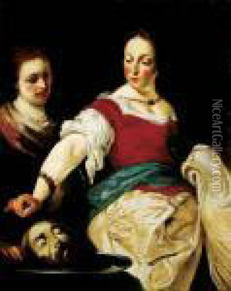 Salome With The Head Of John The Baptist Oil Painting - Bernardo Strozzi