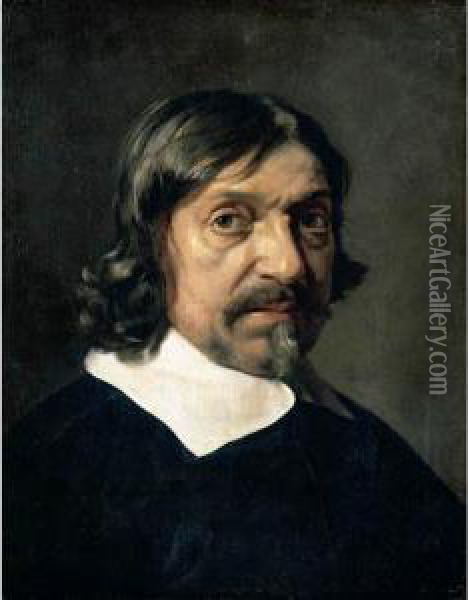 Portrait Of A Man, Head And Shoulders, Said To Be The Philosopher Renee Descartes Oil Painting - Mathieu Le Nain
