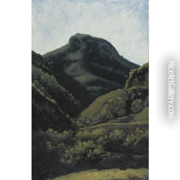 A View Of The Sabine Mountains Oil Painting - Simon-Joseph-Alexandre Clement Denis