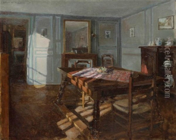La Salle A Manger Dans L'appartement Rue De L'orangerie A Versailles Oil Painting - Henri Girault De Nolhac