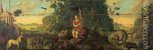 Orpheus charming the animals Oil Painting - Frederik Bouttats I