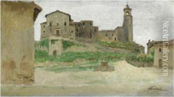 Paesaggio Toscano Oil Painting - Filadelfo Simi