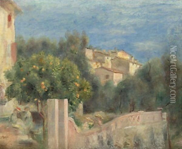 La Maison De L'Artiste A Cagnes Oil Painting - Pierre Auguste Renoir