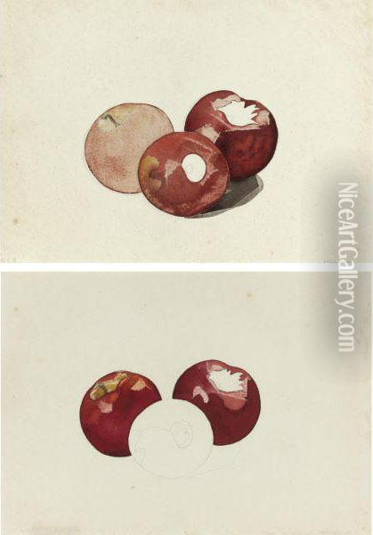 Three Red Apples Oil Painting - Charles Demuth