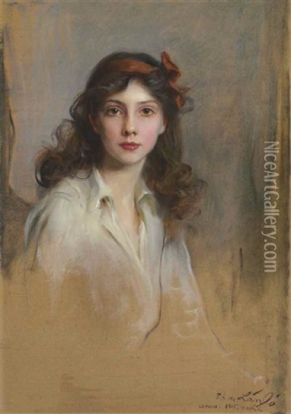 Portrait Of Princess Xenia Georgievna (1903-1965) Oil Painting - Philip Alexius De Laszlo