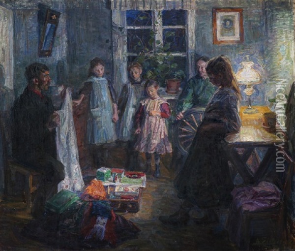 The Peddler Oil Painting - August Eiebakke
