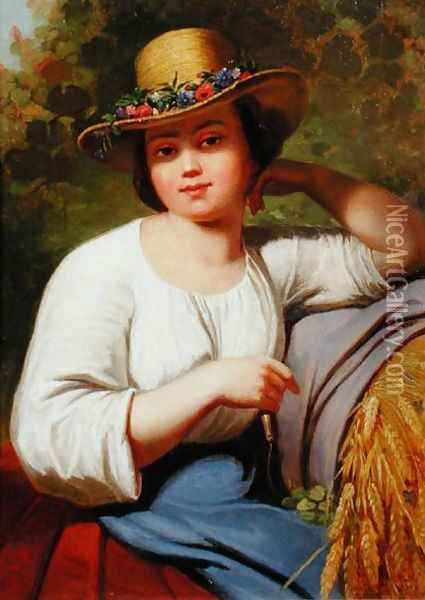 Portrait of a country girl Oil Painting - Francis Wheatley
