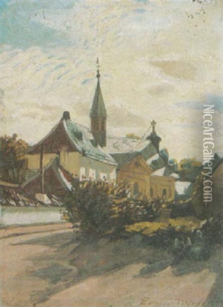 Dorfansicht Bei Dusseldorf Oil Painting - Edmund Massau