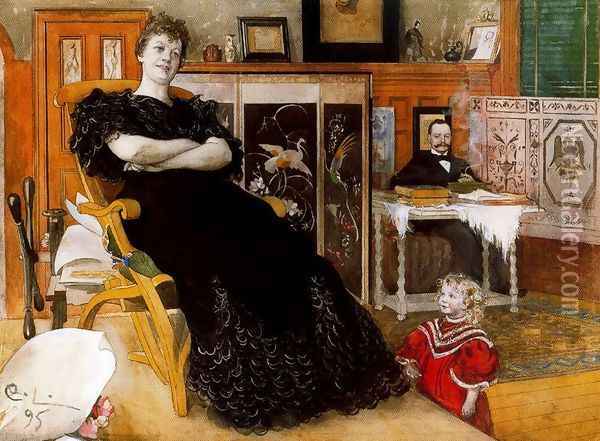 Portrait of Anna Petersson-Norrie Oil Painting - Carl Larsson