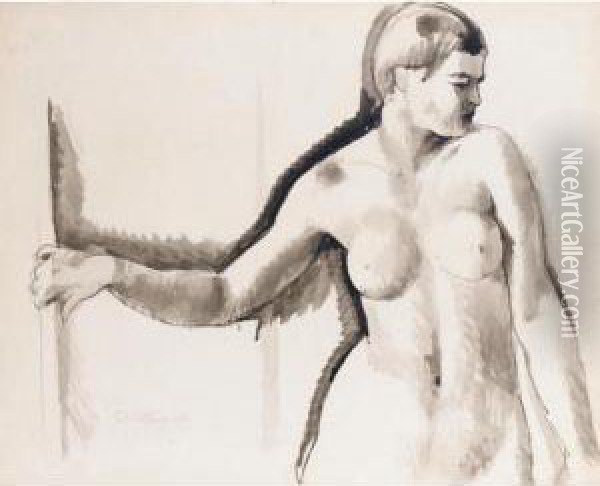 Nude Study Oil Painting - Karoly Patko