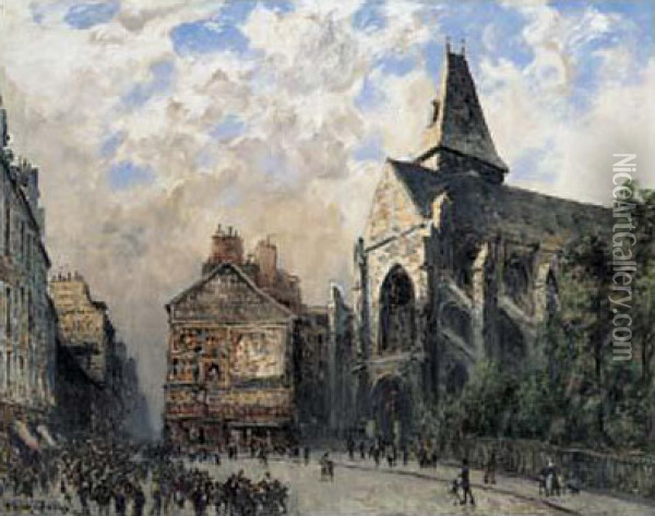 L'eglise Saint-medard A Paris Oil Painting - Frank Myers Boggs