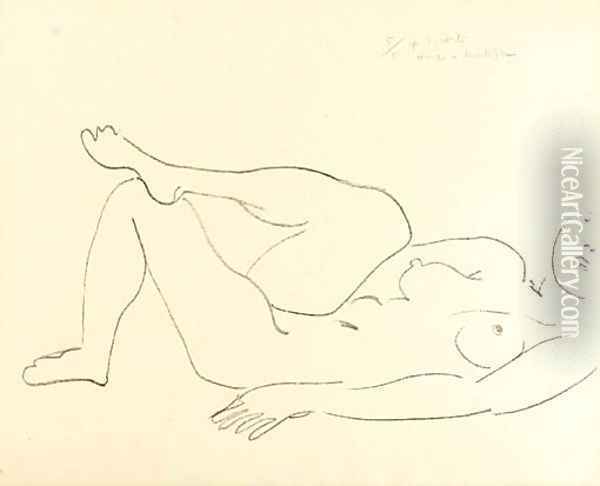 Nu couche au Visage incomplet--Etude de Jambes Oil Painting - Henri Matisse
