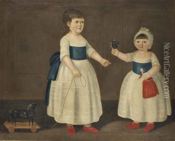 Portrait D'enfants Jouant Oil Painting - Francis Sartorius the Elder