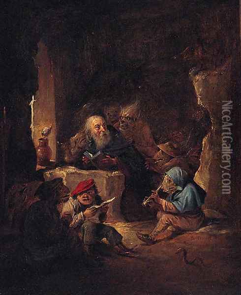 The Temptation of Saint Anthony 5 Oil Painting - David The Younger Teniers