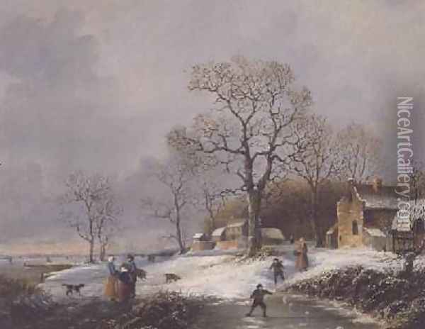 Dutch Winter Scene Oil Painting - Michael Matthews