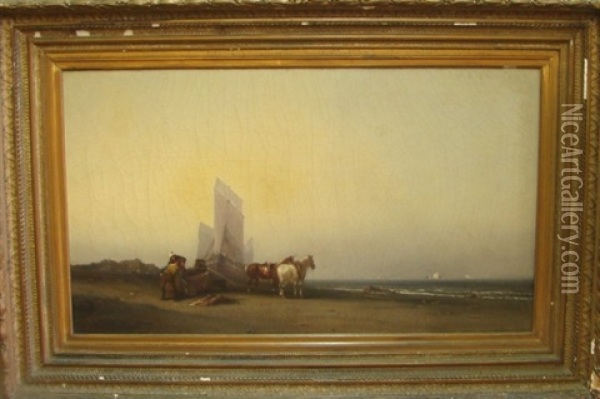Shoreline Scene Oil Painting - George Washington Nicholson