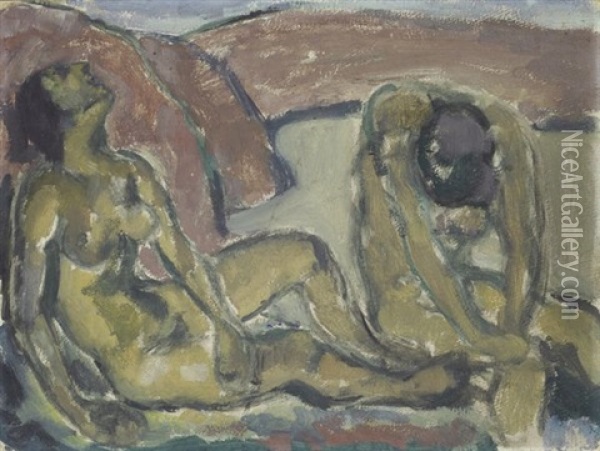 Nudi Oil Painting - (Enrico) Ludolf Verworner