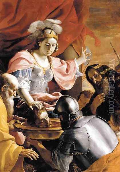 Queen Tomyris Receiving the Head of Cyrus, King of Persia 1670-72 Oil Painting - Mattia Preti