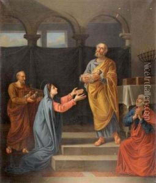 La Circoncision Du Christ Oil Painting - Guillaume Joseph Roques
