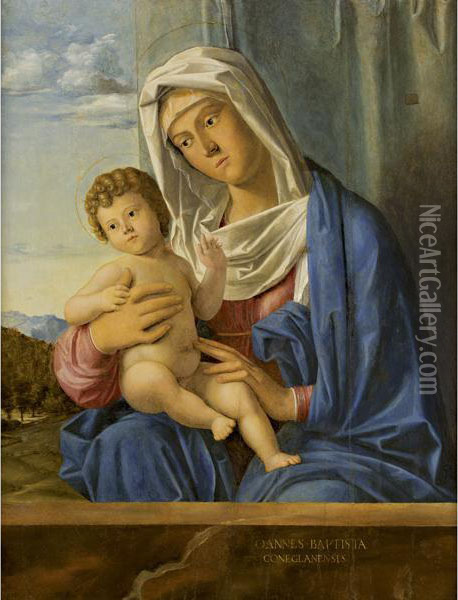 Madonna Col Bambino Oil Painting - Giovanni Battista Cima da Conegliano