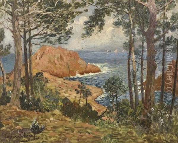 Red Rocks Oil Painting - Eugene Chigot