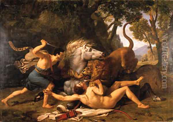 The Heroism of a Scythian Oil Painting - Joseph-Francois Ducq