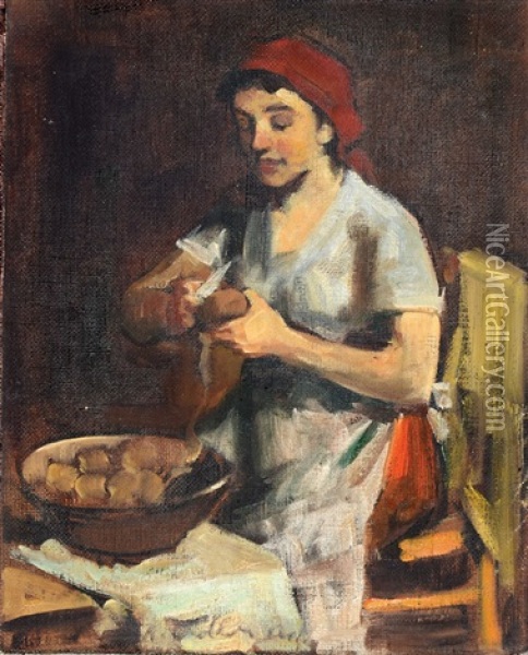 Cook Oil Painting - Adolphe Aizik Feder