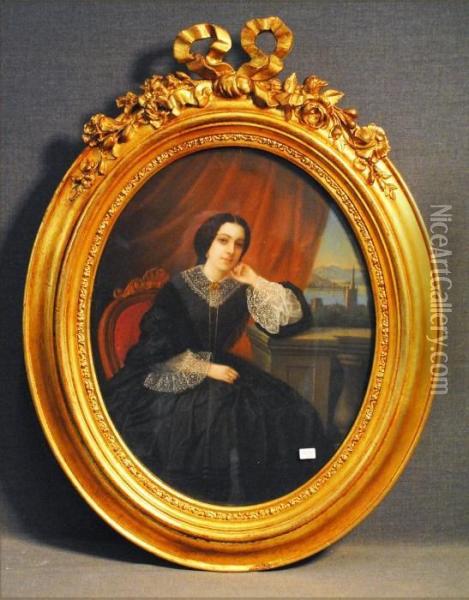 Portrait De Jeune Dame Oil Painting - Victor-Gabriel Gilbert