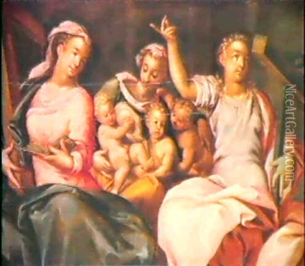 Allegorie Der Drei Theologischen Tugenden Oil Painting - Hans Von Aachen