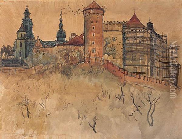 Wawel, 1917 R. Oil Painting - Leon Wyczolkowski