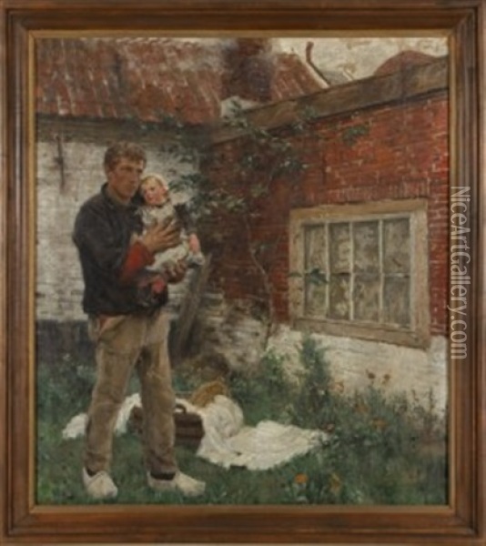 Vater Und Tochter Oil Painting - Hugo Vogel