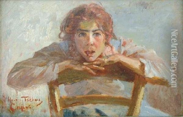 Portret Dziewczyny Oil Painting - Maurycy Trebacz