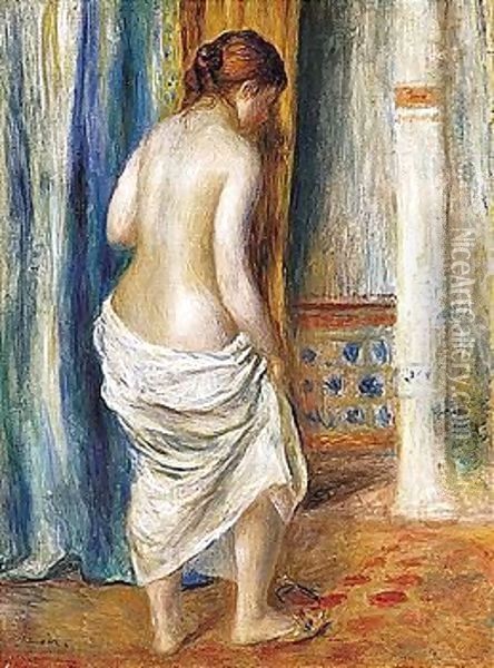 La Sortie Du Bain Oil Painting - Pierre Auguste Renoir