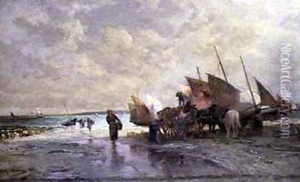 Shipping Scene Oil Painting - Jules Haienv
