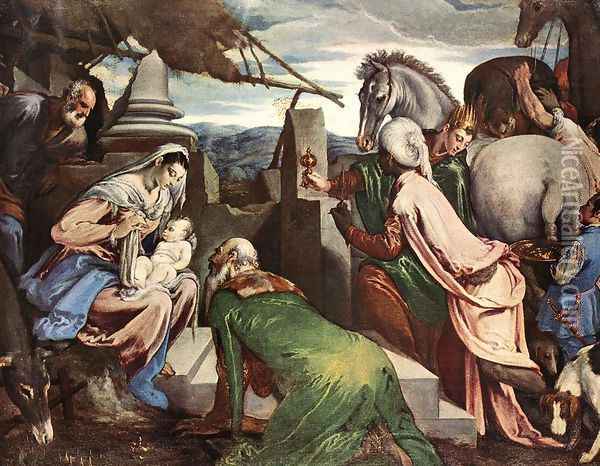 The Three Magi c. 1562 Oil Painting - Jacopo Bassano (Jacopo da Ponte)